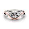 0.88 CTW Certified VS/SI Diamond 2 Stone Ring 18K White & Rose Gold - REF-140N7A - 28181
