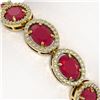 Image 4 : 22.89 CTW Ruby & Diamond Bracelet Yellow Gold 10K Yellow Gold - REF-291V5Y - 40606