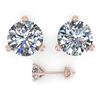 Image 2 : 2.01 CTW Certified VS/SI Diamond Stud Earrings Martini 14K Rose Gold - REF-528M3F - 30573