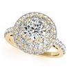 Image 1 : 2.09 CTW Certified VS/SI Diamond Solitaire Halo Ring 18K Yellow Gold - REF-444X2R - 26496