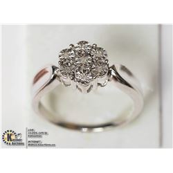 #7-STERLING SILVER 7 DIAMOND(0.03CT)RING