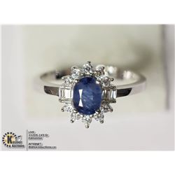 #12-STERLING SILVER CRYSTAL SAPPHIRE RING