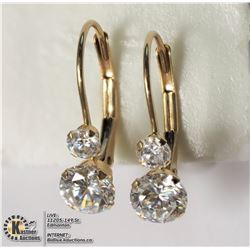 #15-10KT YELLOW GOLD CUBIC ZIRCONIA EARRINGS