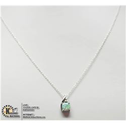 #21-STERLING SILVER DIAMOND OPAL PENDANT