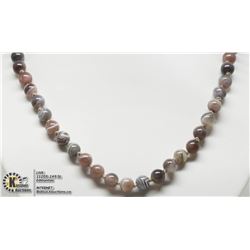 #22-STERLING SILVER NATURAL AGATE NECKLACE