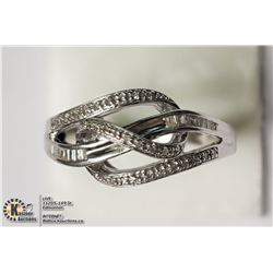#23-STERLING SILVER DIAMOND(0.18CT)RING