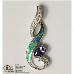 #37-STERLING SILVER CREATED TANZANITE,OPALITE