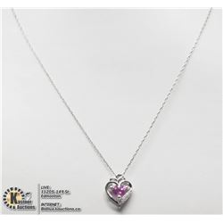 #42-STERLING SILVER CHAIN WITH CREATED PINK
