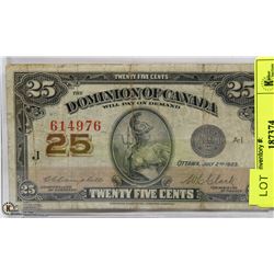 1923 CANADIAN SHINPLASTER