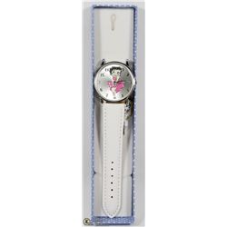 HELLO KITTY WATCH WITH WHITE STRAP.