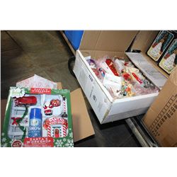 THREE BOXES OF CHRISTMAS FIGURES FOUNTAIN AND CANDLES AND ETC