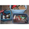 Image 1 : 2 TOTES OF TOOLS AND TOOLBELTS