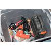 Image 3 : TOTE OF RYOBI CORDLESS TOOLS AND OTHER POWER TOOLS