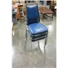 Image 2 : THREE METAL AND BLUE LEATHER CHAIRS