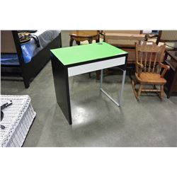 GREEN TOP ESPRESSO DESK AND FOLDING CHAIR