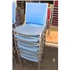 Image 1 : 7 BLUE STACKING CHAIRS