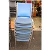 Image 2 : 7 BLUE STACKING CHAIRS