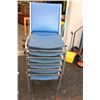 Image 1 : 6 BLUE STACKING CHAIRS