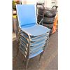Image 2 : 6 BLUE STACKING CHAIRS