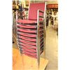 Image 2 : 10 RED STACKING ARMCHAIRS