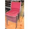 Image 1 : SIX RED STACKING CHAIRS