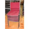 Image 2 : SIX RED STACKING CHAIRS