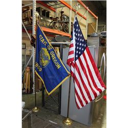 AMERICAN FLAG ON STAND AND OTHER FLAG