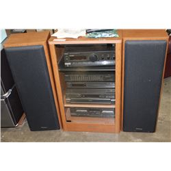 TECHNICS 5 DISC CHANGER STEREO EQUALIZER AND SPEAKERS WITH STAND