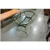 Image 1 : METAL BASE OVAL GLASS TOP COFFEE TABLE