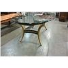 Image 2 : METAL BASE OVAL GLASS TOP COFFEE TABLE