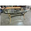 Image 3 : METAL BASE OVAL GLASS TOP COFFEE TABLE