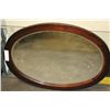 Image 1 : MAHOGANY FRAMED BEVELLED OVAL WALL MIRROR
