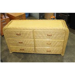 WICKER 6 DRAWER DRESSER