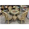 Image 1 : DESIGNER GLASS TOP TABLE AND FOUR CHAIRS