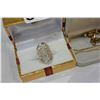Image 2 : GOLD OVER STERLING NECKLACE AND GOLD TONE CHAIN AND STERLING PENDANT ON CHAIN AND DINNER RING