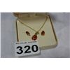 Image 1 : LUCKY LADY BUG NECKLACE AND EARRING SET
