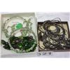 Image 1 : LRGE MULTI CHAIN NECKLACE AND GREEN STONE JEWELLRY