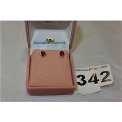 10KT YELLOW GOLD GENUINE GARNET HEART EARRINGS WITH APPRAISEL $300.00