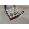 Image 2 : STERLING SILVER GENUINE GREEN AMETHYST AND BLACK SPINEL EARRINGS WITH APPRAISEL $1400.00