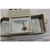 Image 2 : STERLING SILVER GENUINE AMETHYST AND TOPAZ PENDANT ON CHAIN WITH APPRAISEL $600.00