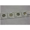 Image 1 : LOT OF FOUR 25 CENT SILVER COINS 50 AND 51 AND 52 AND 53