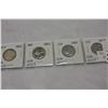 Image 1 : LOT OF FOUR 25 CENT SILVER COINS 60 AND 61 AND 62 AND 63