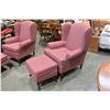 Image 2 : RED WINGBACK CHAIR AND OTTOMAN