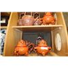 Image 1 : LOT OF PAINTED POTTERY TEAPOTS