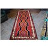 Image 1 : 100% WOOL, HAND KNOTTED PERSIAN AREA CARPET, 120 INCH BY 45 INCH, RED NAVY ORANGESQ. CM