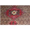 Image 2 : 100% WOOL, HAND KNOTTED PERSIAN AREA CARPET, 113 INCH BY 60 INCH, RED WHITE, MOTH DAMAGED