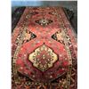 Image 1 : 100% WOOL, HAND KNOTTED TABRIZ AREA CARPET, 144 INCH BY 56 INCH, RED ORANGE BLACK