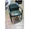 Image 1 : GREEN LEATHER OFFICE CHAIR