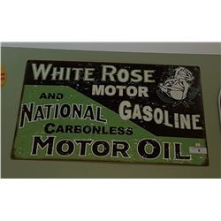WHITE ROSE MOTOR OIL GASOLINE SST SIGN