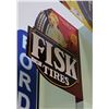 Image 1 : FISK TIRES DOUBLE SIDED TIN FLANGE SIGN